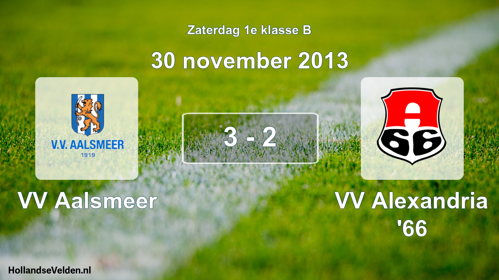 Total number of matches played: VV Aalsmeer - VV Alexandria '66 3 - 2 (30 November 2013)