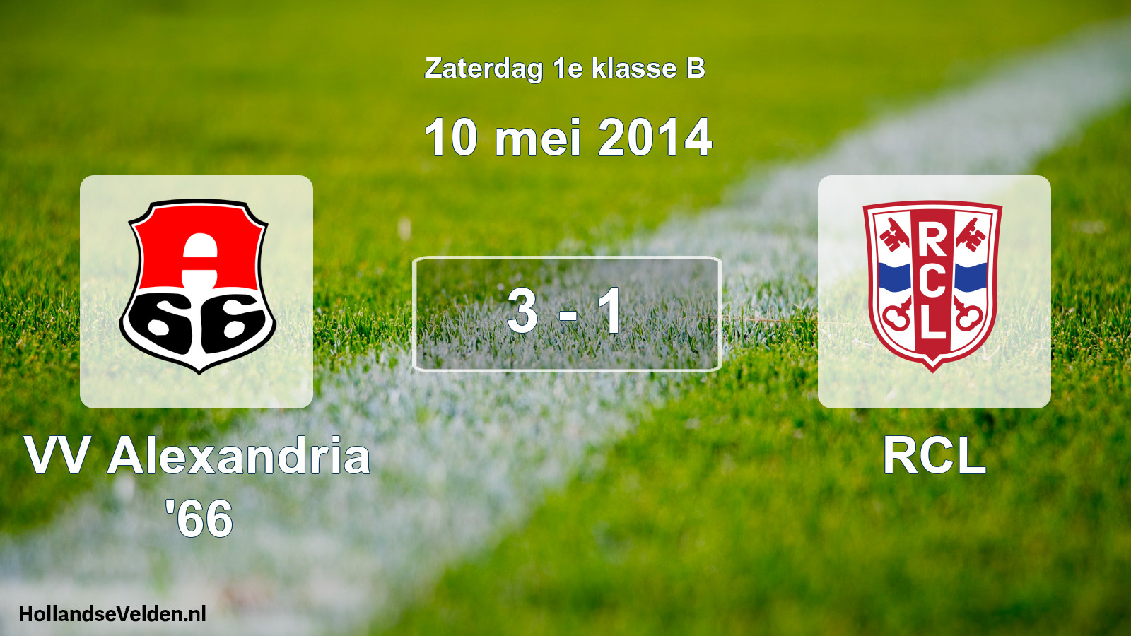 Total number of matches played: VV Alexandria '66 - RCL 3 - 1 (10 May 2014)