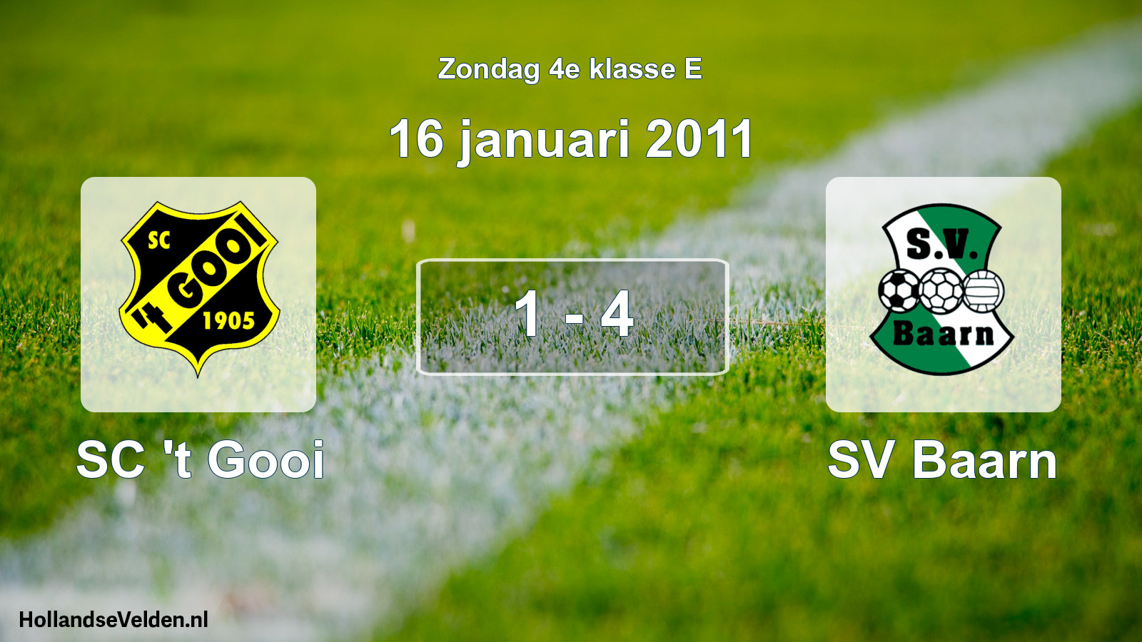 Total number of matches played: SC 't Gooi - SV Baarn 1 - 4 (16 January 2011)