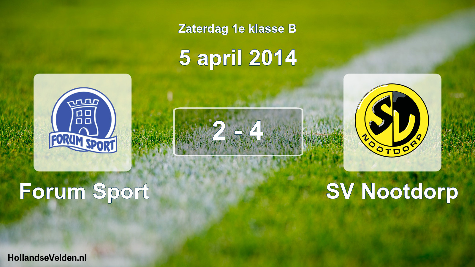 Total number of matches played: Forum Sport - SV Nootdorp 2 - 4 (5 April 2014)