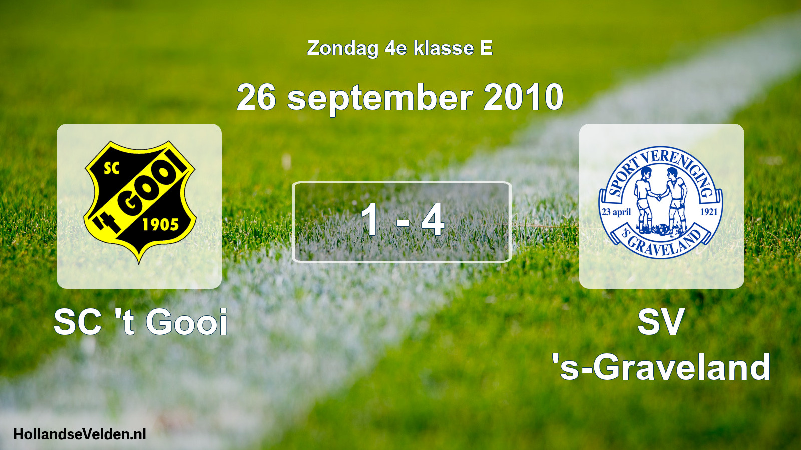 Total number of matches played: SC 't Gooi - SV 's-Graveland 1 - 4 (26 September 2010)
