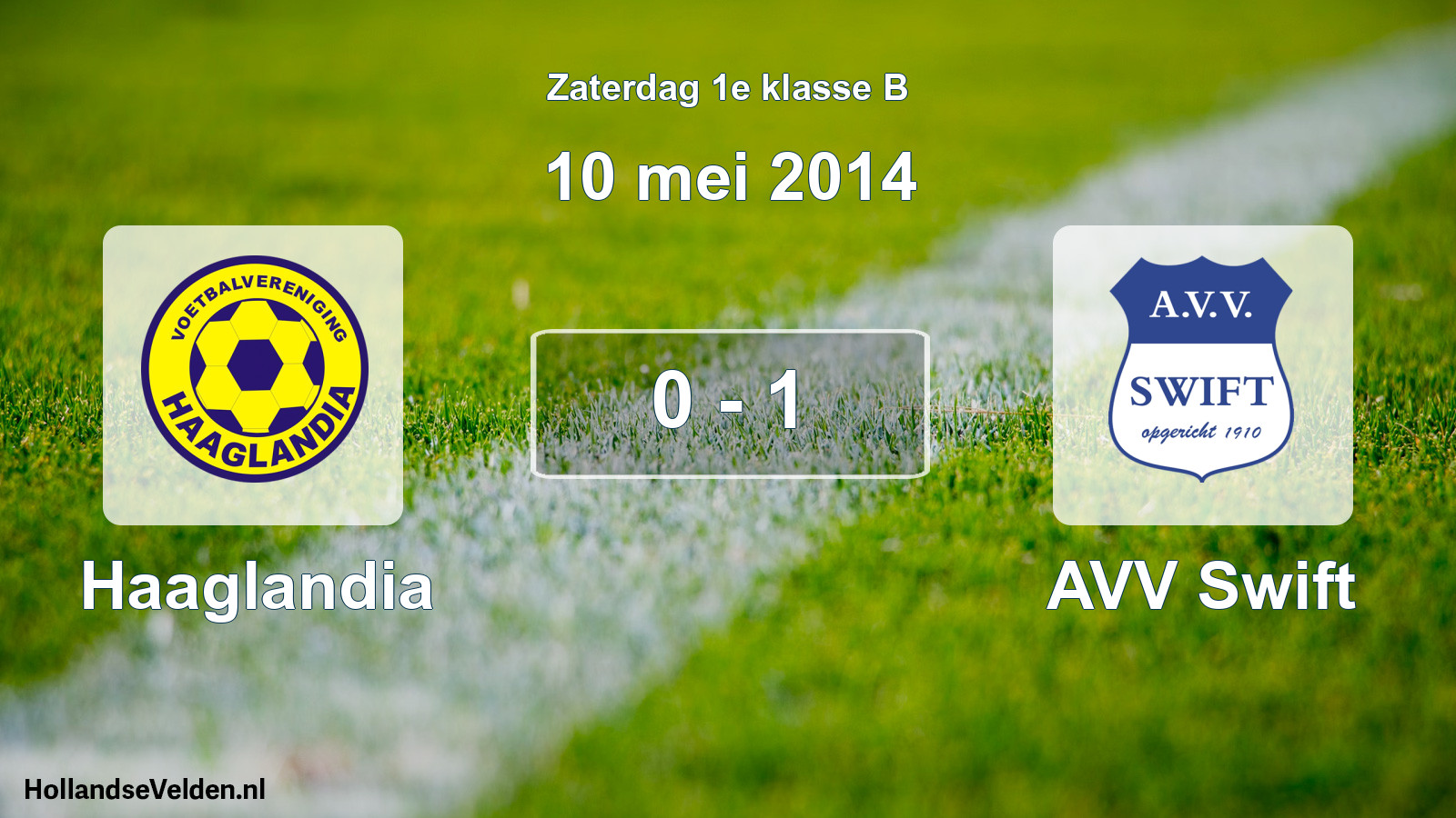 Total number of matches played: Haaglandia - AVV Swift 0 - 1 (10 May 2014)