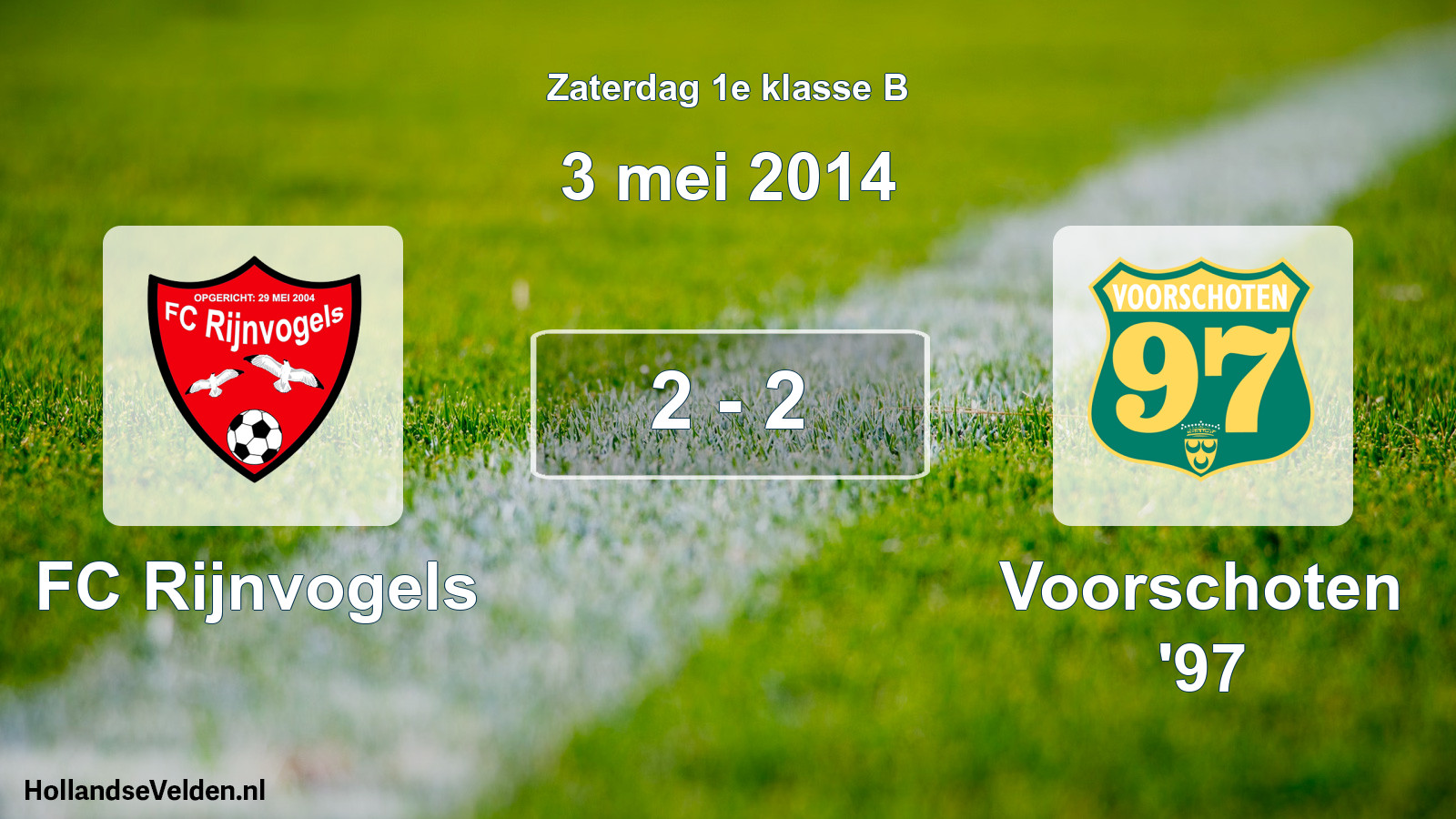 Total number of matches played: FC Rijnvogels - Voorschoten '97 2 - 2 (3 May 2014)