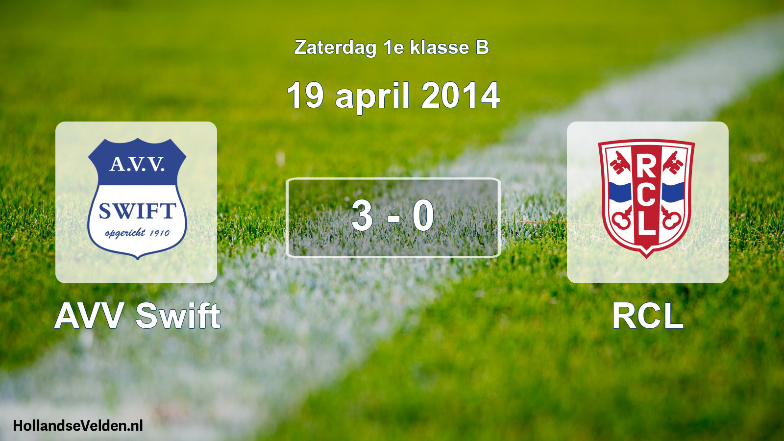 Total number of matches played: AVV Swift - RCL 3 - 0 (19 April 2014)