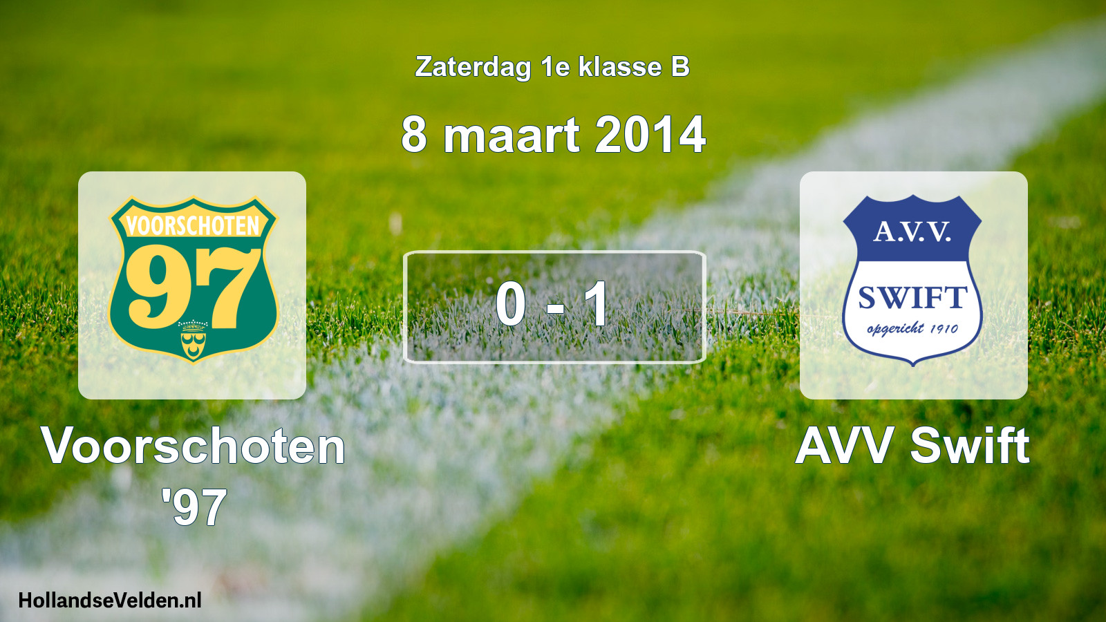 Total number of matches played: Voorschoten '97 - AVV Swift 0 - 1 (8 March 2014)