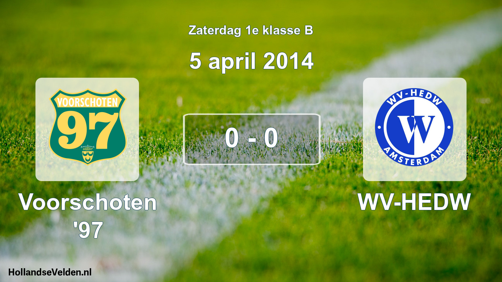 Total number of matches played: Voorschoten '97 - WV-HEDW 0 - 0 (5 April 2014)