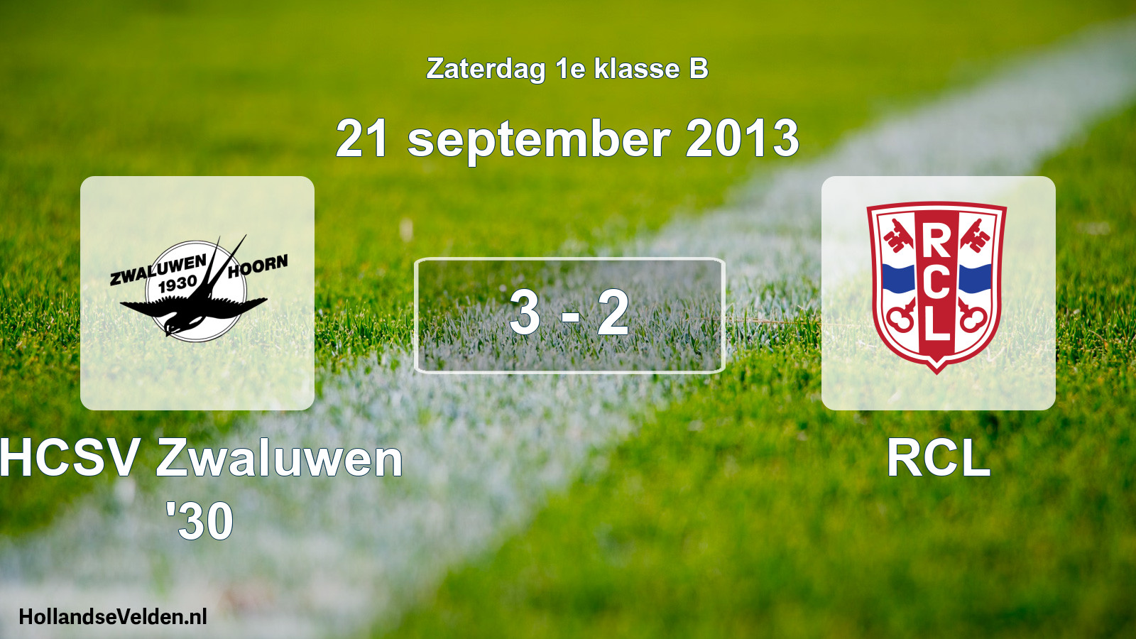 Total number of matches played: Zwaluwen '30 - RCL 3 - 2 (21 September 2013)