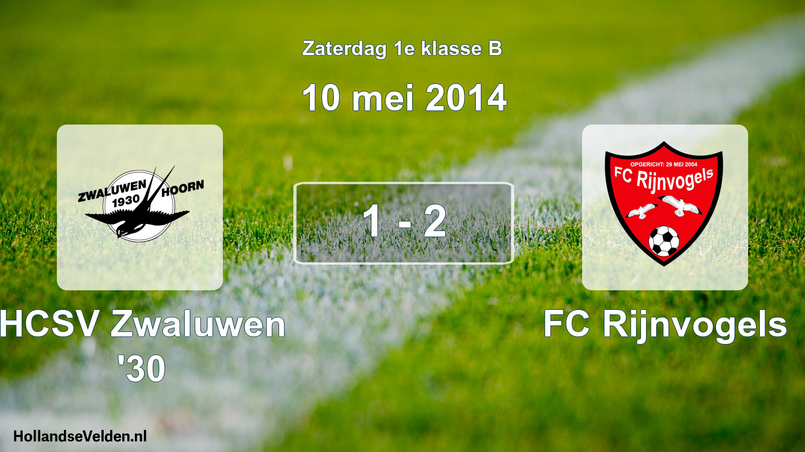 Total number of matches played: Zwaluwen '30 - FC Rijnvogels 1 - 2 (10 May 2014)