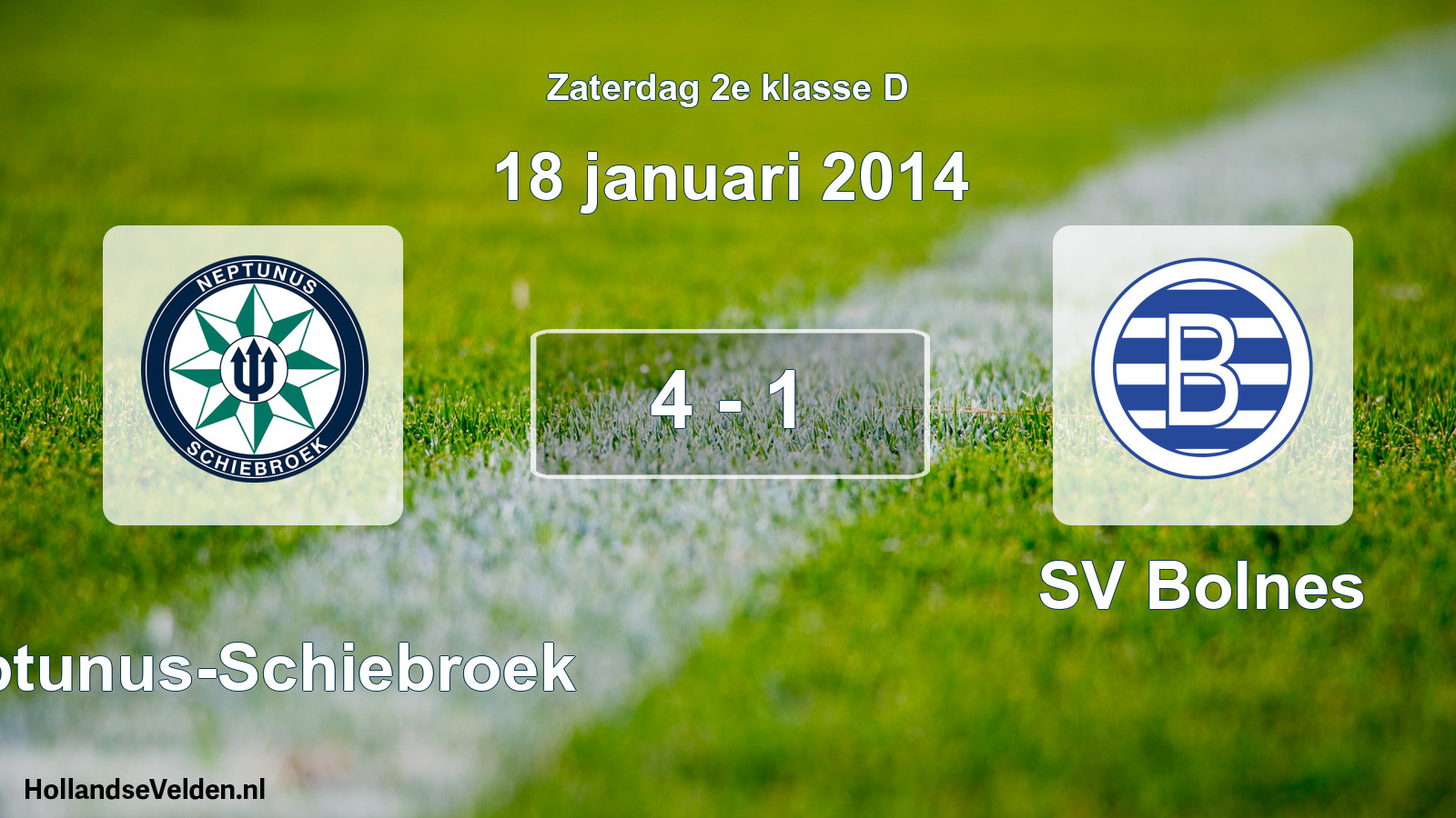 Total number of matches played: Neptunus-Schiebroek - SV Bolnes 4 - 1 (18 January 2014)