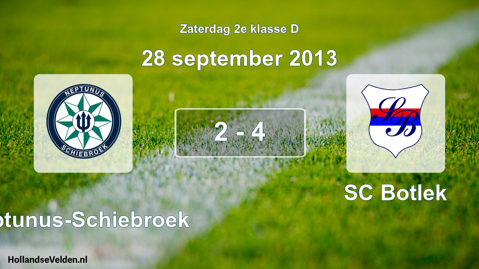 Total number of matches played: Neptunus-Schiebroek - SC Botlek 2 - 4 (28 September 2013)