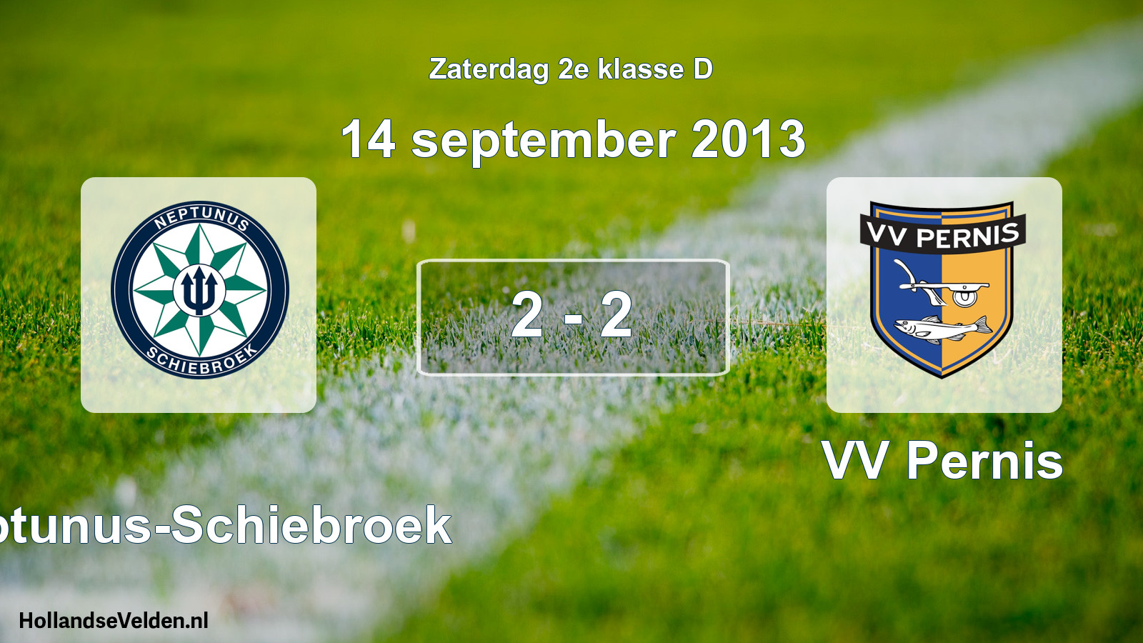 Total number of matches played: Neptunus-Schiebroek - VV Pernis 2 - 2 (14 September 2013)