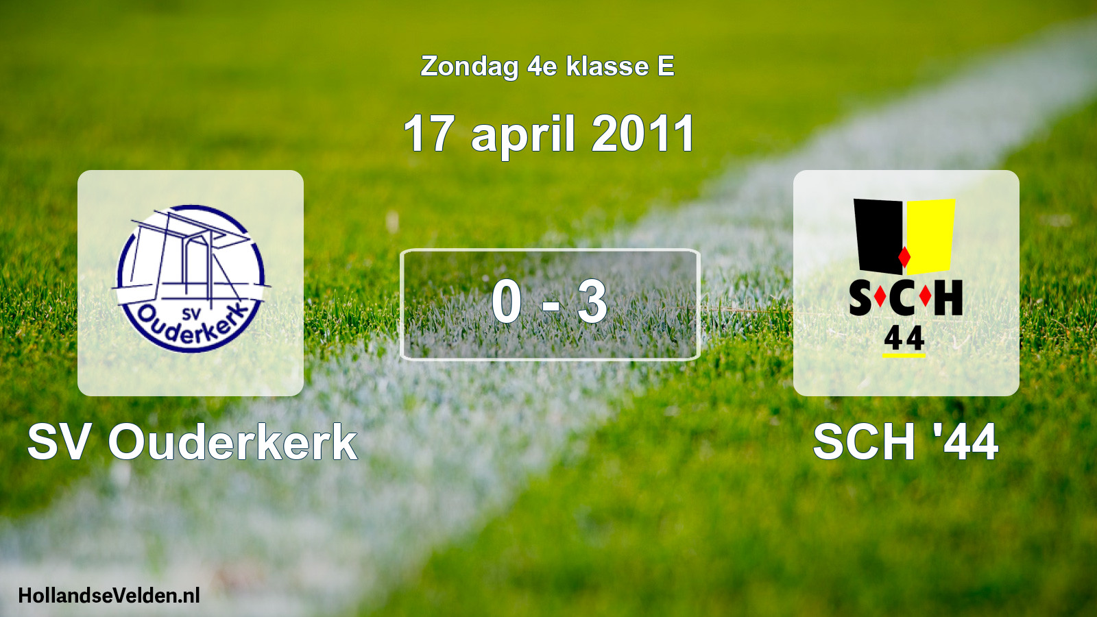 Total number of matches played: SV Ouderkerk - SCH '44 0 - 3 (17 April 2011)