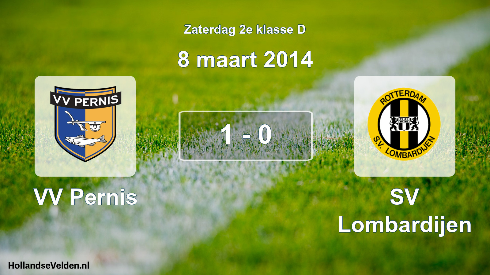 Total number of matches played: VV Pernis - SV Lombardijen 1 - 0 (8 March 2014)