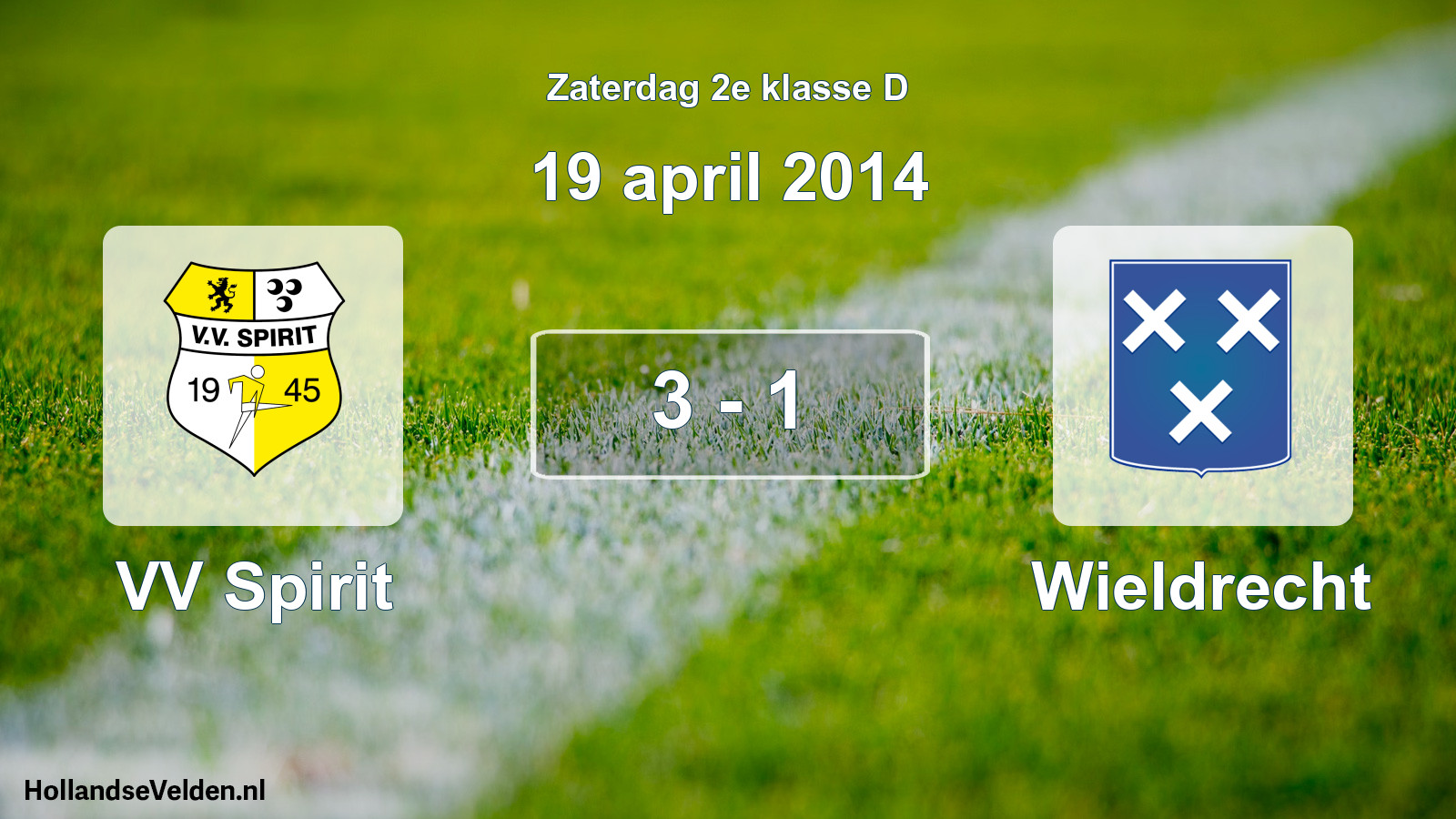 Total number of matches played: VV Spirit - Wieldrecht 3 - 1 (19 April 2014)