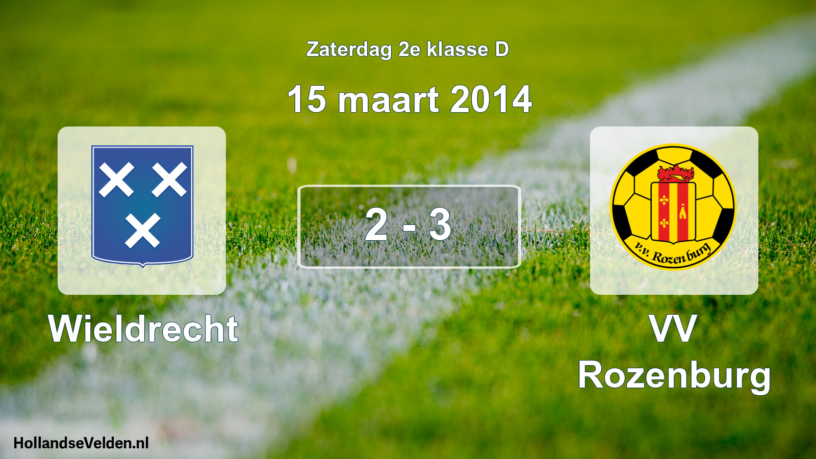 Total number of matches played: Wieldrecht - VV Rozenburg 2 - 3 (15 March 2014)
