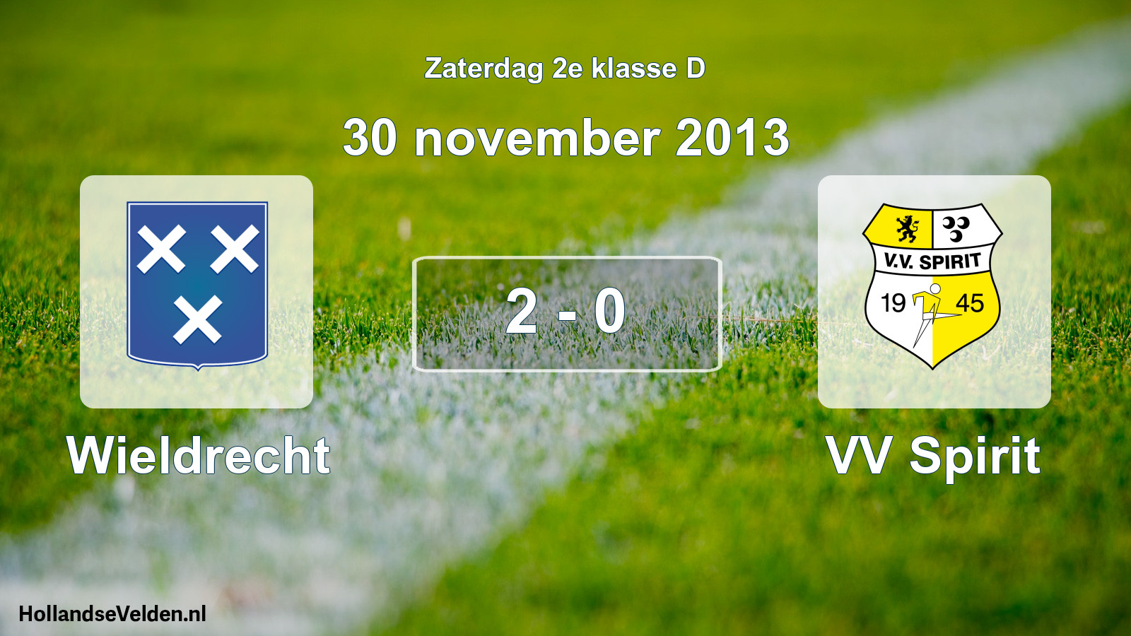 Total number of matches played: Wieldrecht - VV Spirit 2 - 0 (30 November 2013)