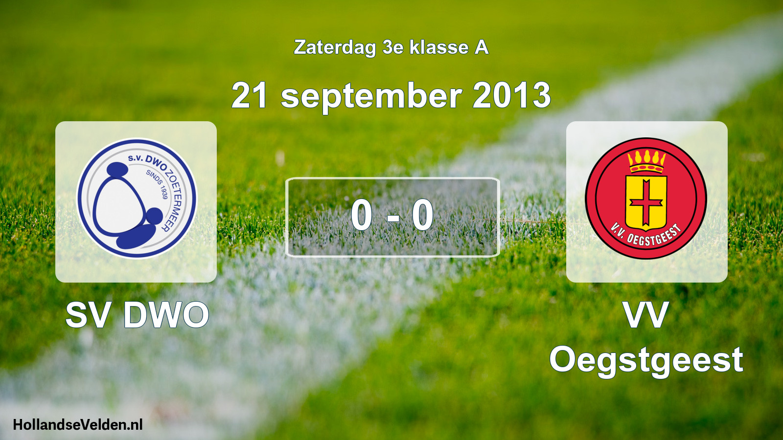 Total number of matches played: SV DWO - VV Oegstgeest 0 - 0 (21 September 2013)