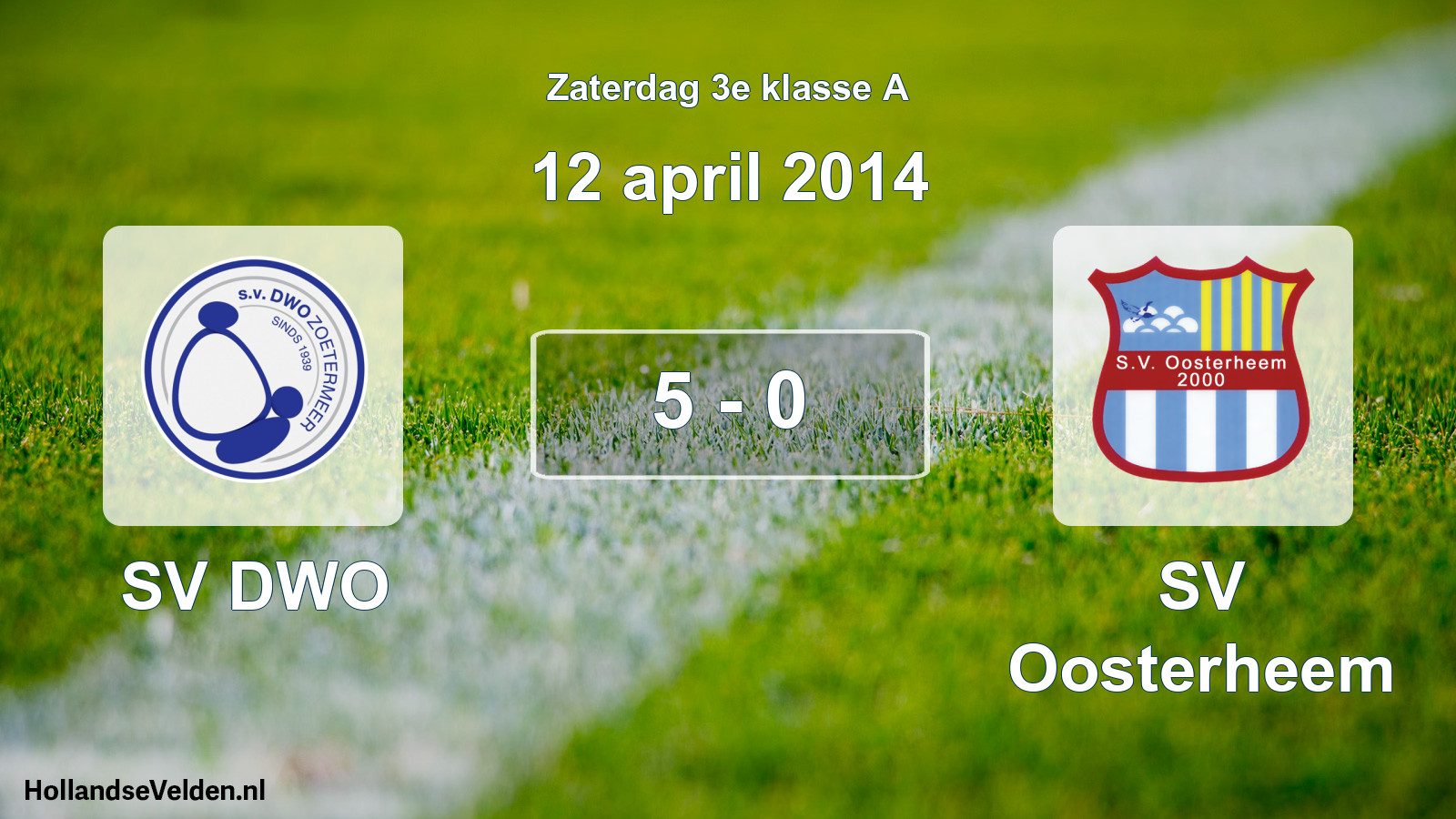 Total number of matches played: SV DWO - SV Oosterheem 5 - 0 (12 April 2014)
