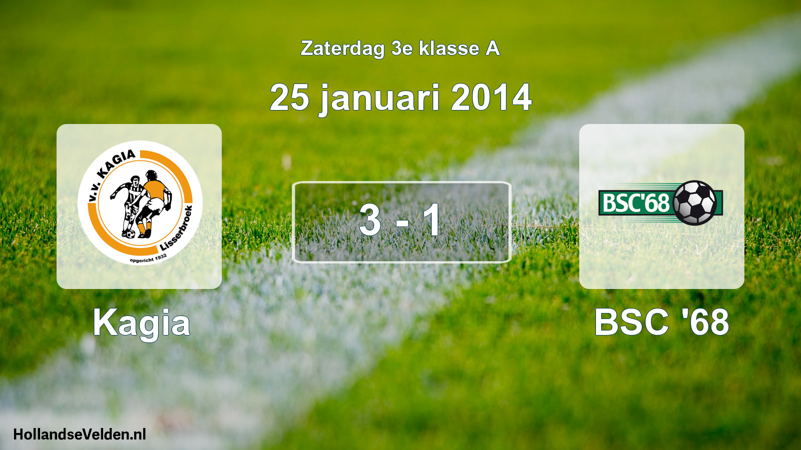 Total number of matches played: Kagia - BSC '68 3 - 1 (25 January 2014)