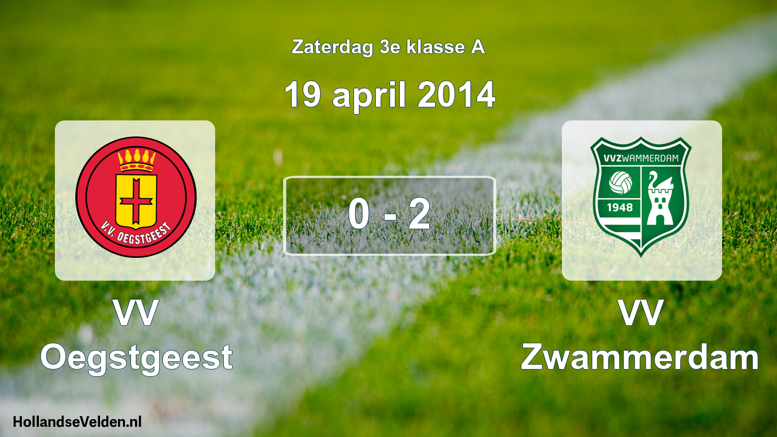 Total number of matches played: VV Oegstgeest - VV Zwammerdam 0 - 2 (19 April 2014)