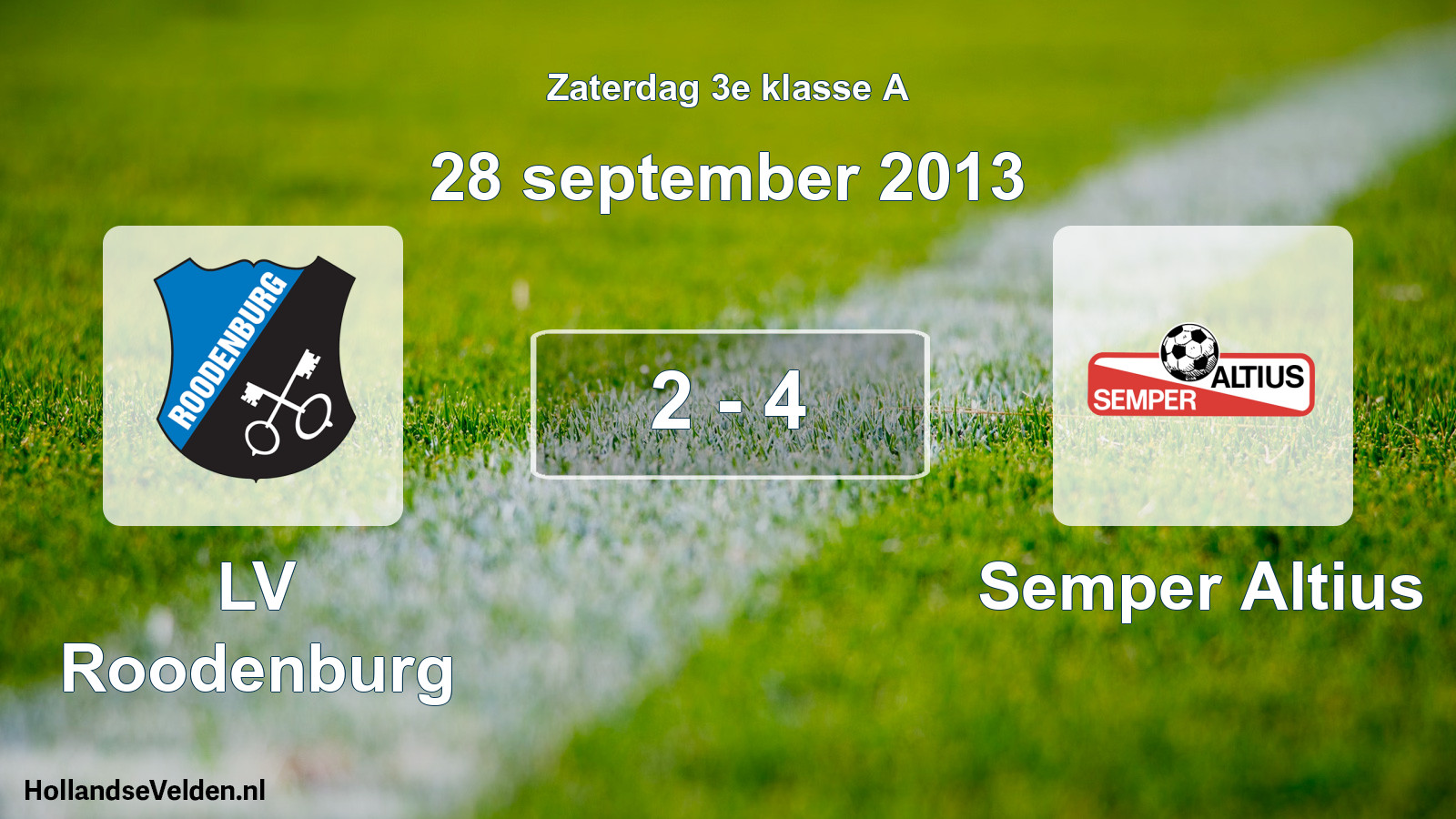 Total number of matches played: LV Roodenburg - Semper Altius 2 - 4 (28 September 2013)