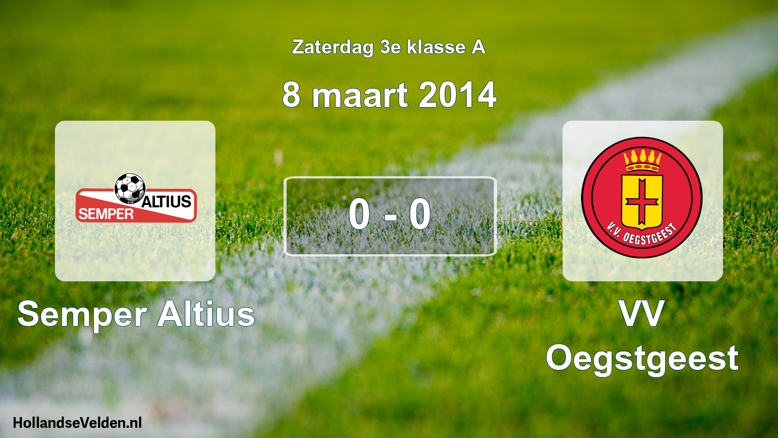 Total number of matches played: Semper Altius - VV Oegstgeest 0 - 0 (8 March 2014)