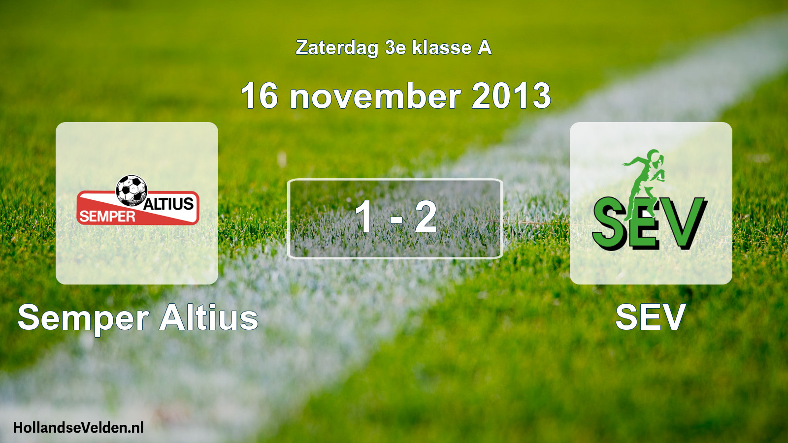 Total number of matches played: Semper Altius - SEV 1 - 2 (16 November 2013)