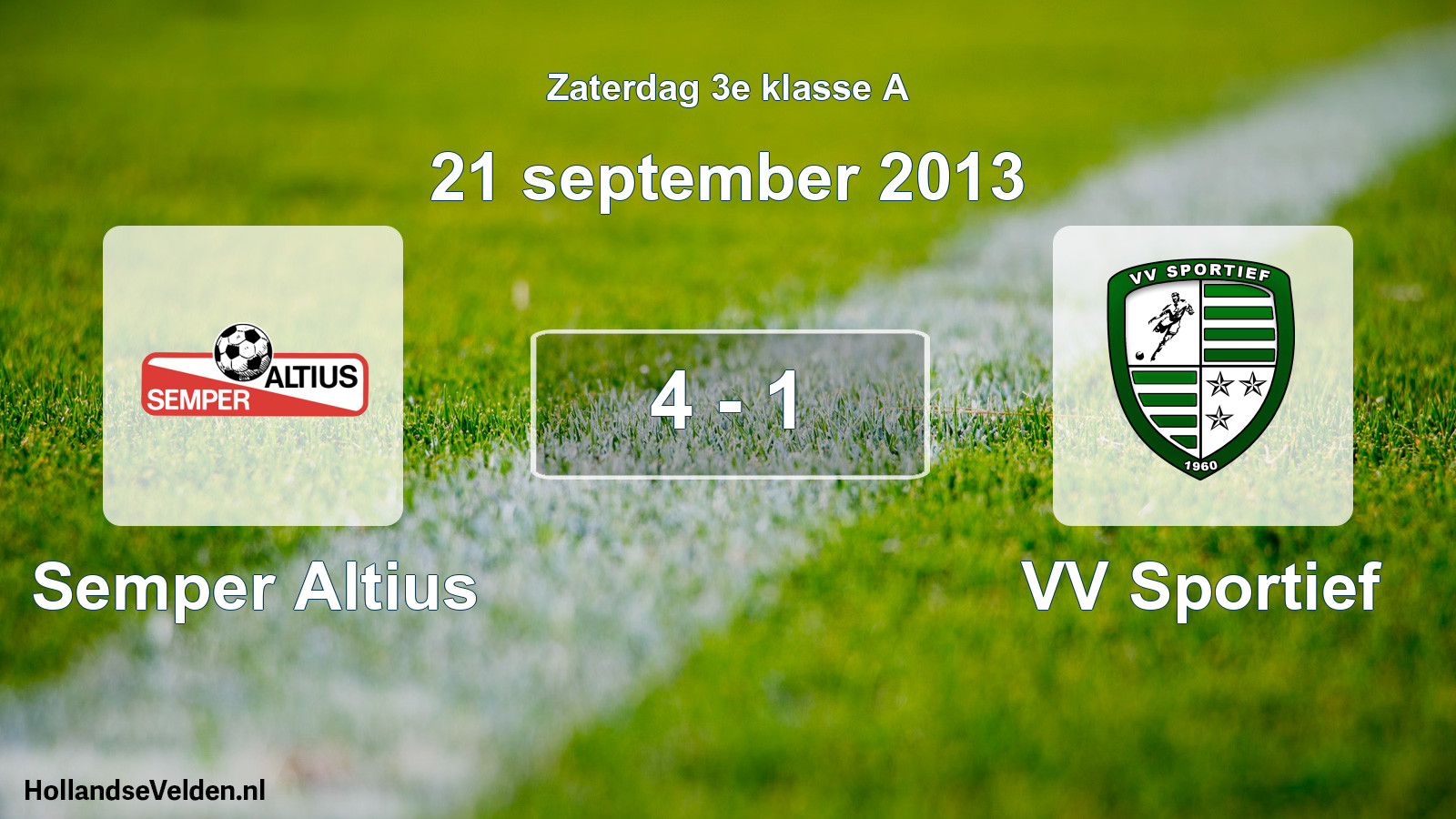 Total number of matches played: Semper Altius - VV Sportief 4 - 1 (21 September 2013)