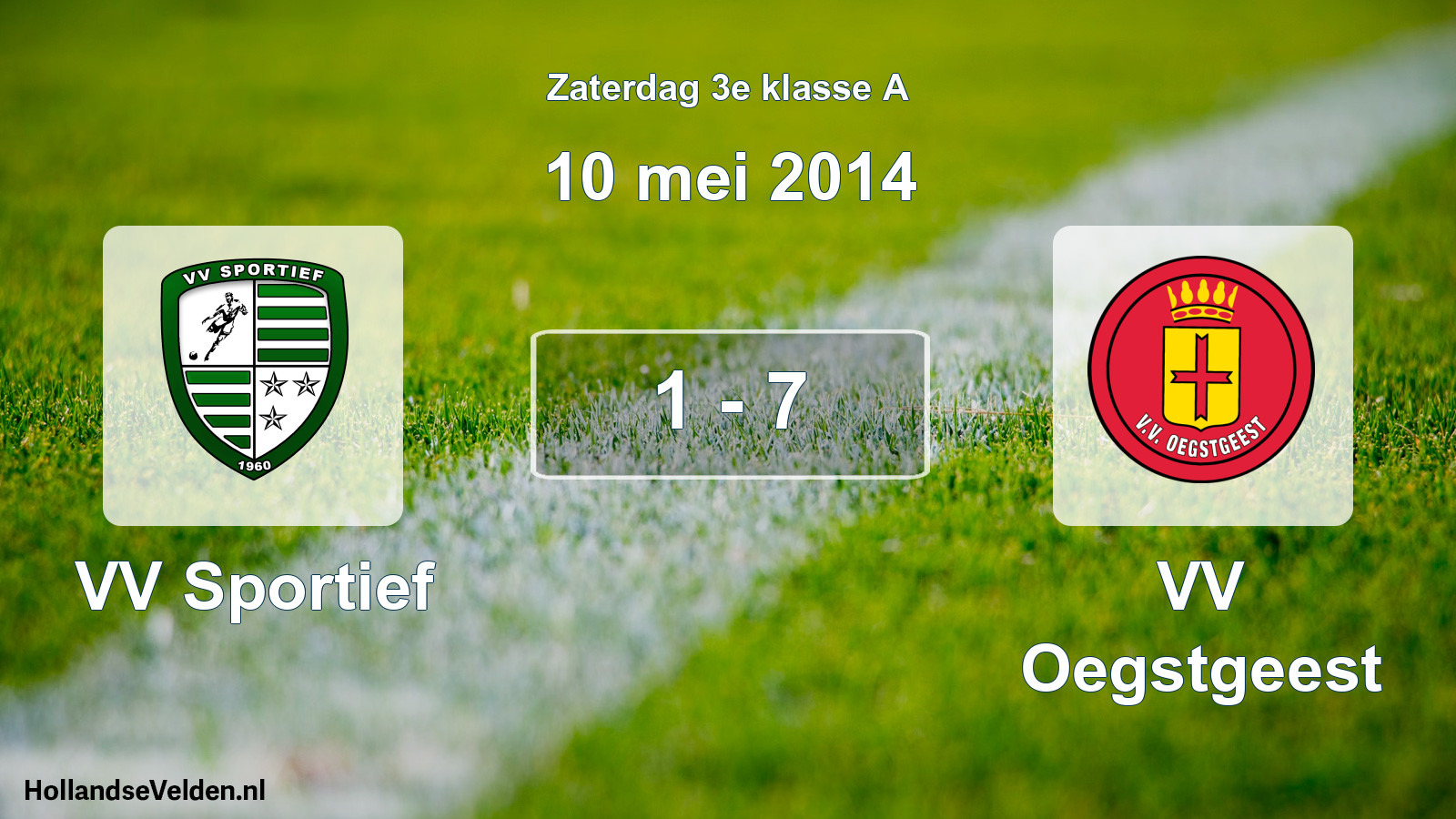 Total number of matches played: VV Sportief - VV Oegstgeest 1 - 7 (10 May 2014)