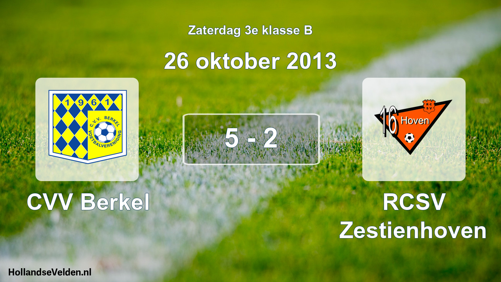 Total number of matches played: CVV Berkel - RCSV Zestienhoven 5 - 2 (26 October 2013)