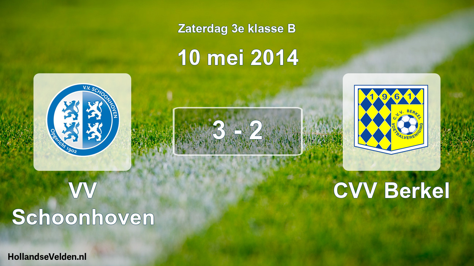 Total number of matches played: VV Schoonhoven - CVV Berkel 3 - 2 (10 May 2014)