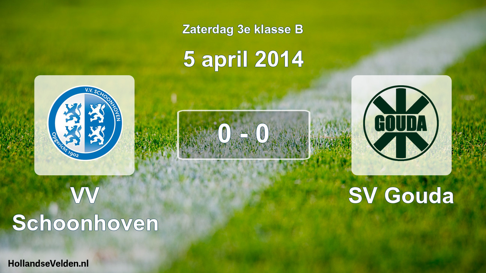 Total number of matches played: VV Schoonhoven - SV Gouda 0 - 0 (5 April 2014)
