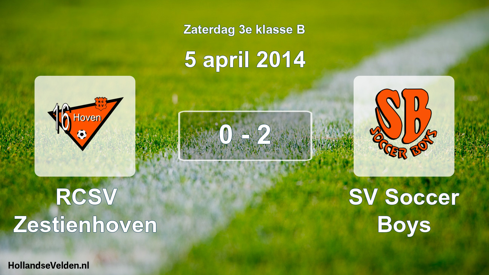 Total number of matches played: RCSV Zestienhoven - SV Soccer Boys 0 - 2 (5 April 2014)