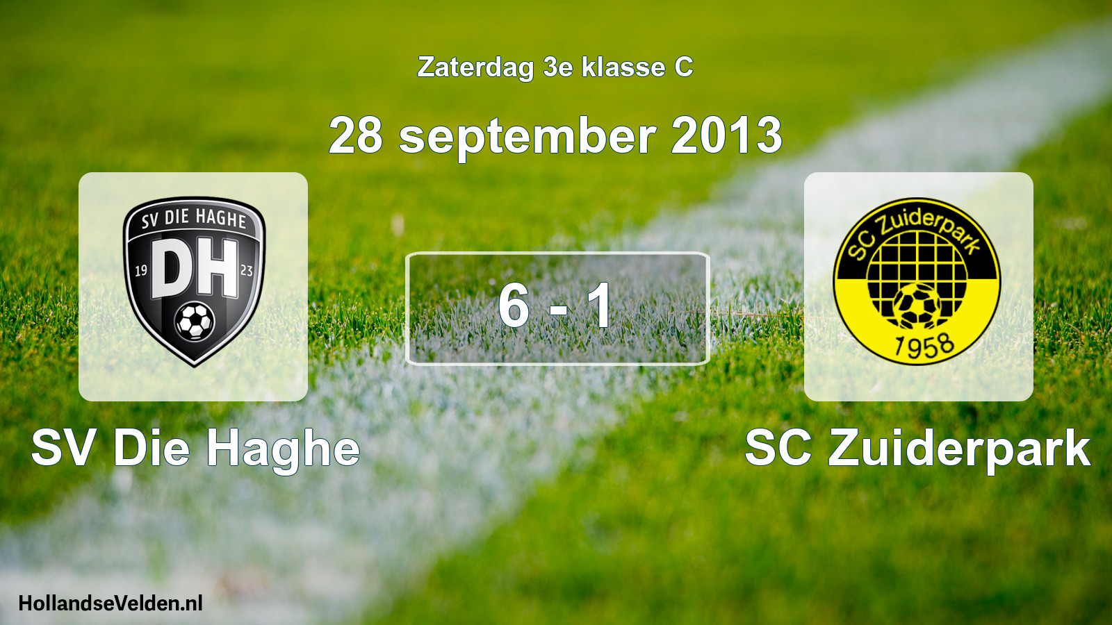 Total number of matches played: SV Die Haghe - SC Zuiderpark 6 - 1 (28 September 2013)