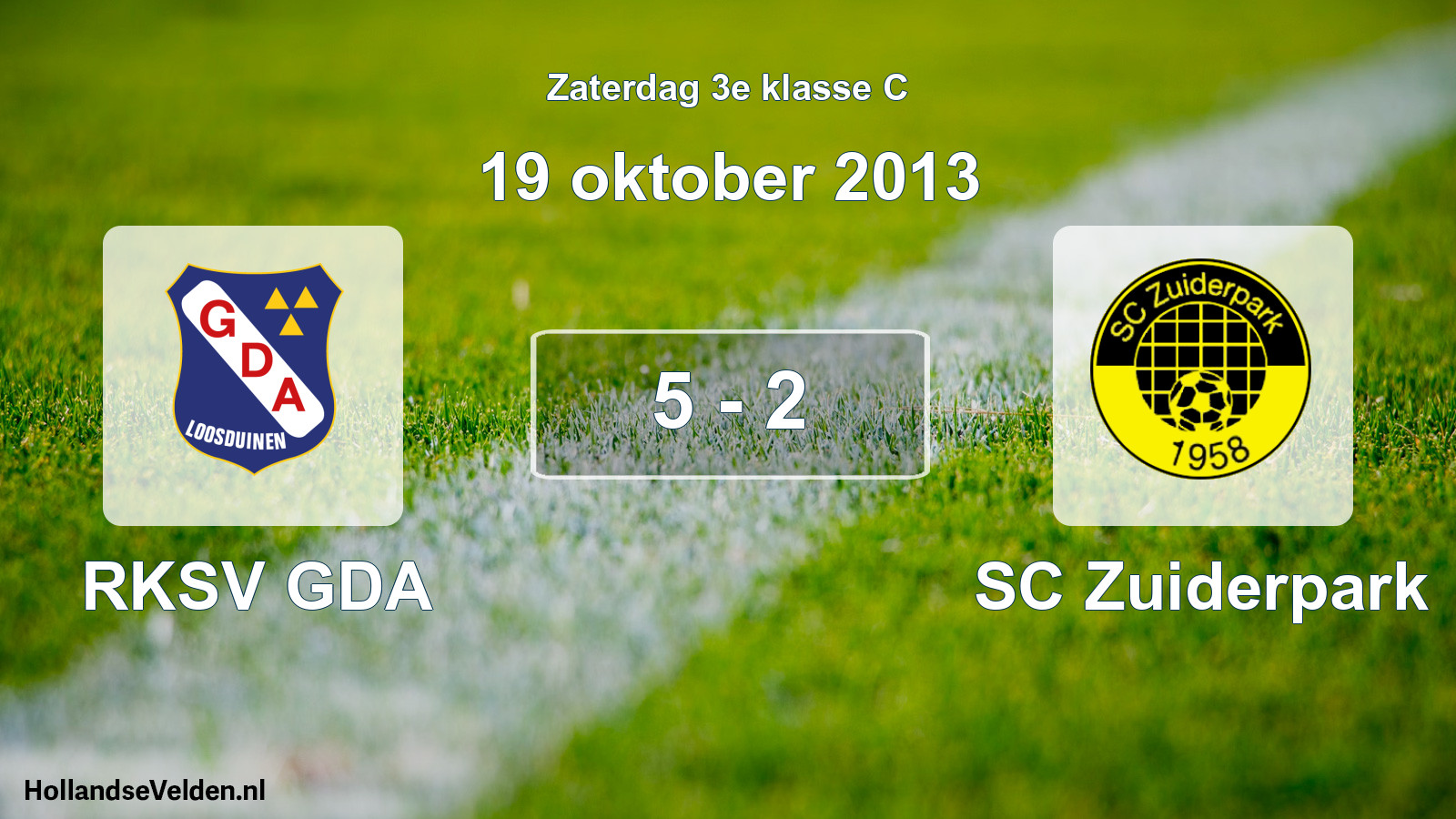 Total number of matches played: RKSV GDA - SC Zuiderpark 5 - 2 (19 October 2013)