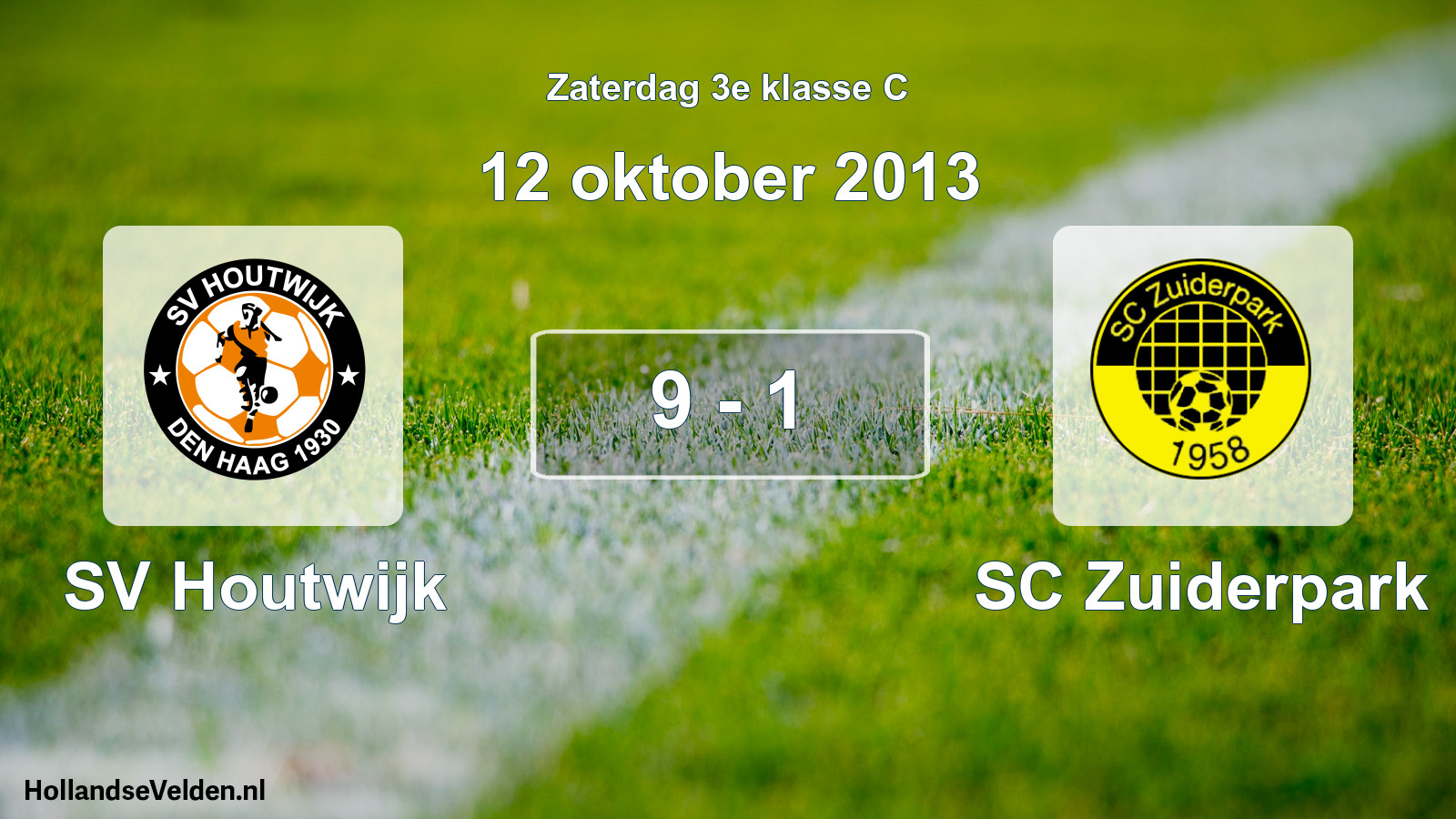 Total number of matches played: SV Houtwijk - SC Zuiderpark 9 - 1 (12 October 2013)