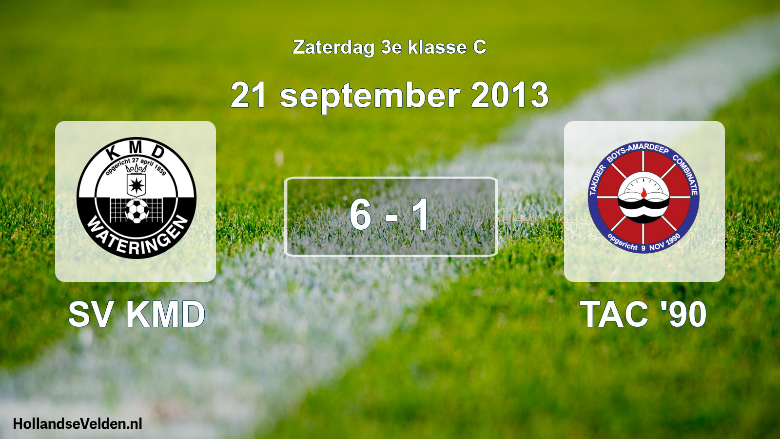Total number of matches played: SV KMD - TAC '90 6 - 1 (21 September 2013)