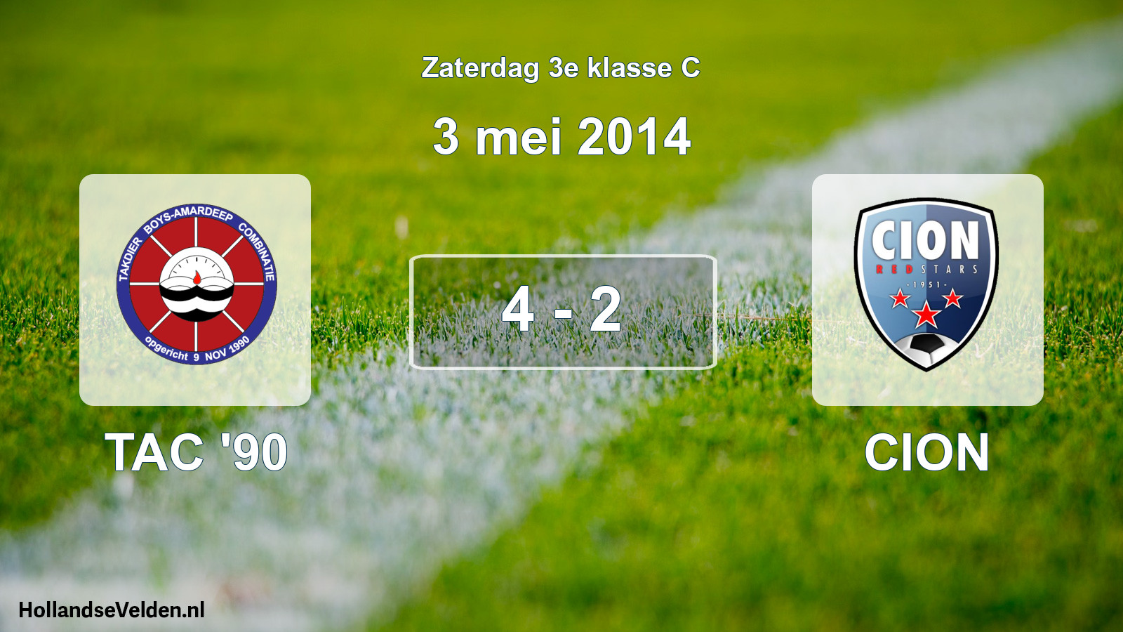 Total number of matches played: TAC '90 - CION 4 - 2 (3 May 2014)