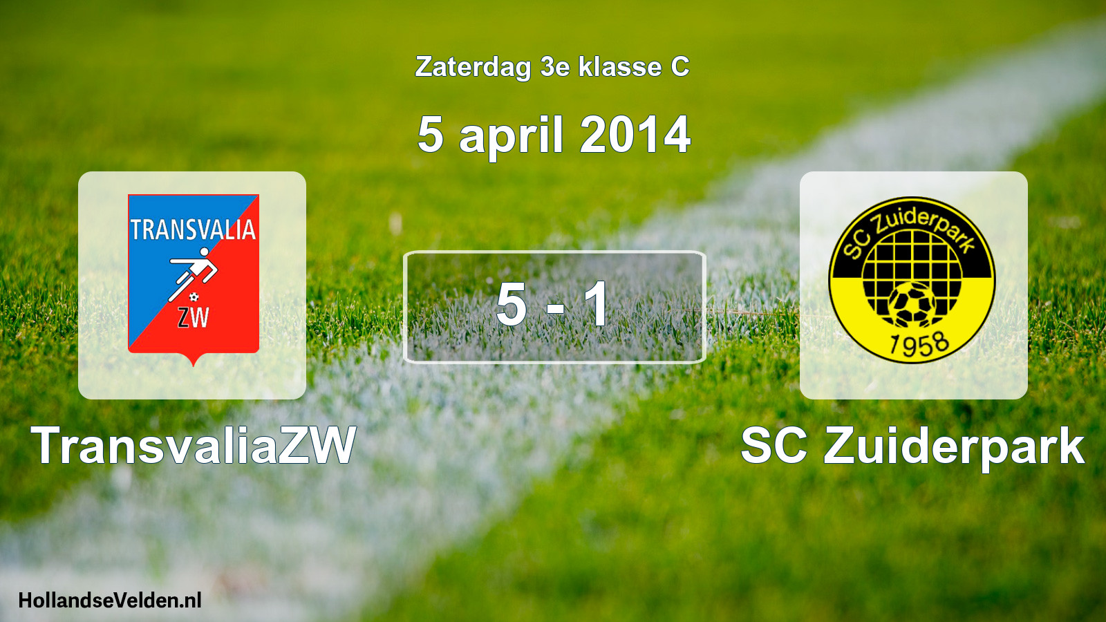 Total number of matches played: TransvaliaZW - SC Zuiderpark 5 - 1 (5 April 2014)