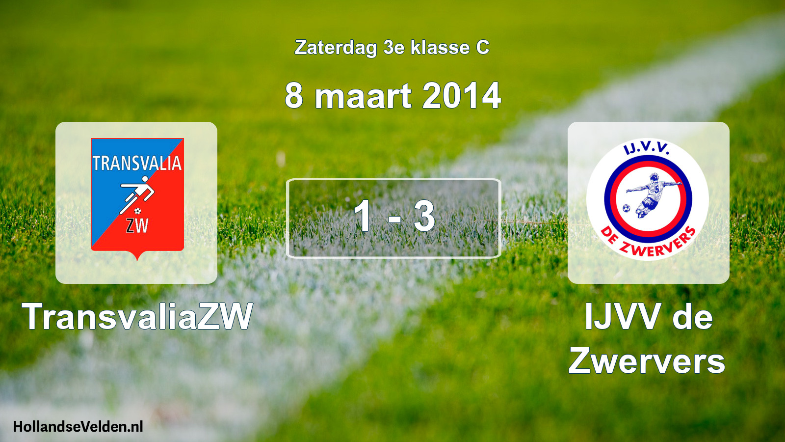 Total number of matches played: TransvaliaZW - IJVV de Zwervers 1 - 3 (8 March 2014)
