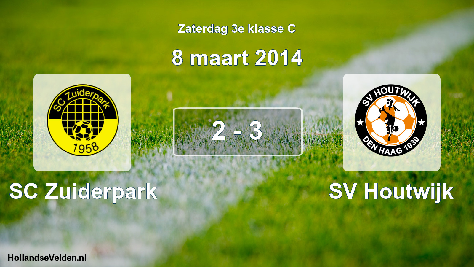 Total number of matches played: SC Zuiderpark - SV Houtwijk 2 - 3 (8 March 2014)