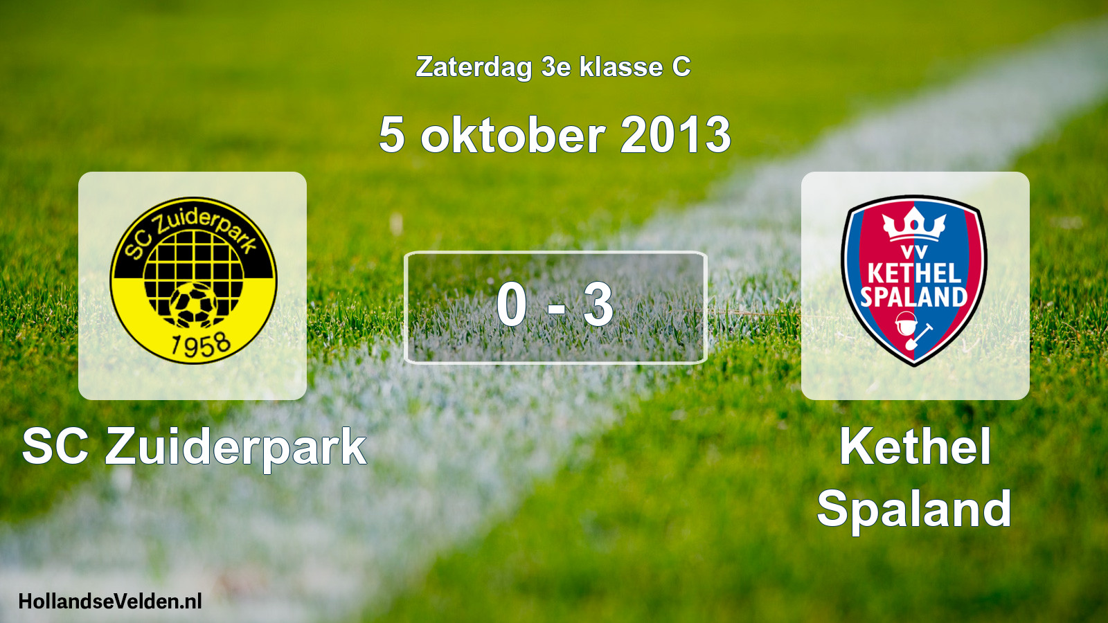 Total number of matches played: SC Zuiderpark - Kethel Spaland 0 - 3 (5 October 2013)