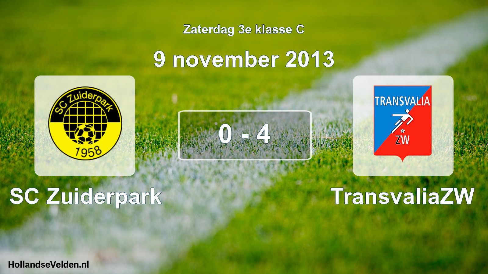 Total number of matches played: SC Zuiderpark - TransvaliaZW 0 - 4 (9 November 2013)