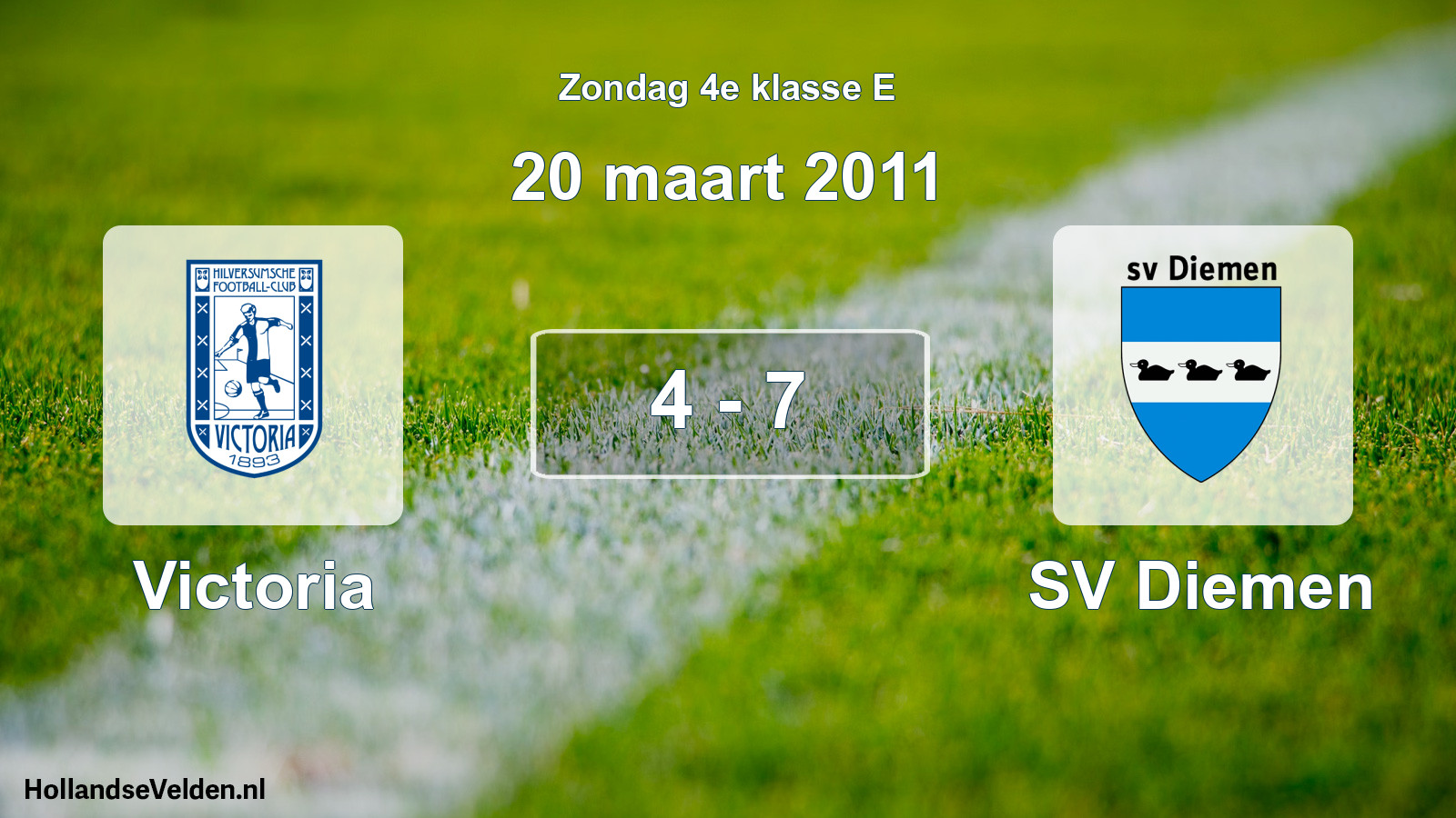 Total number of matches played: Victoria - SV Diemen 4 - 7 (20 March 2011)