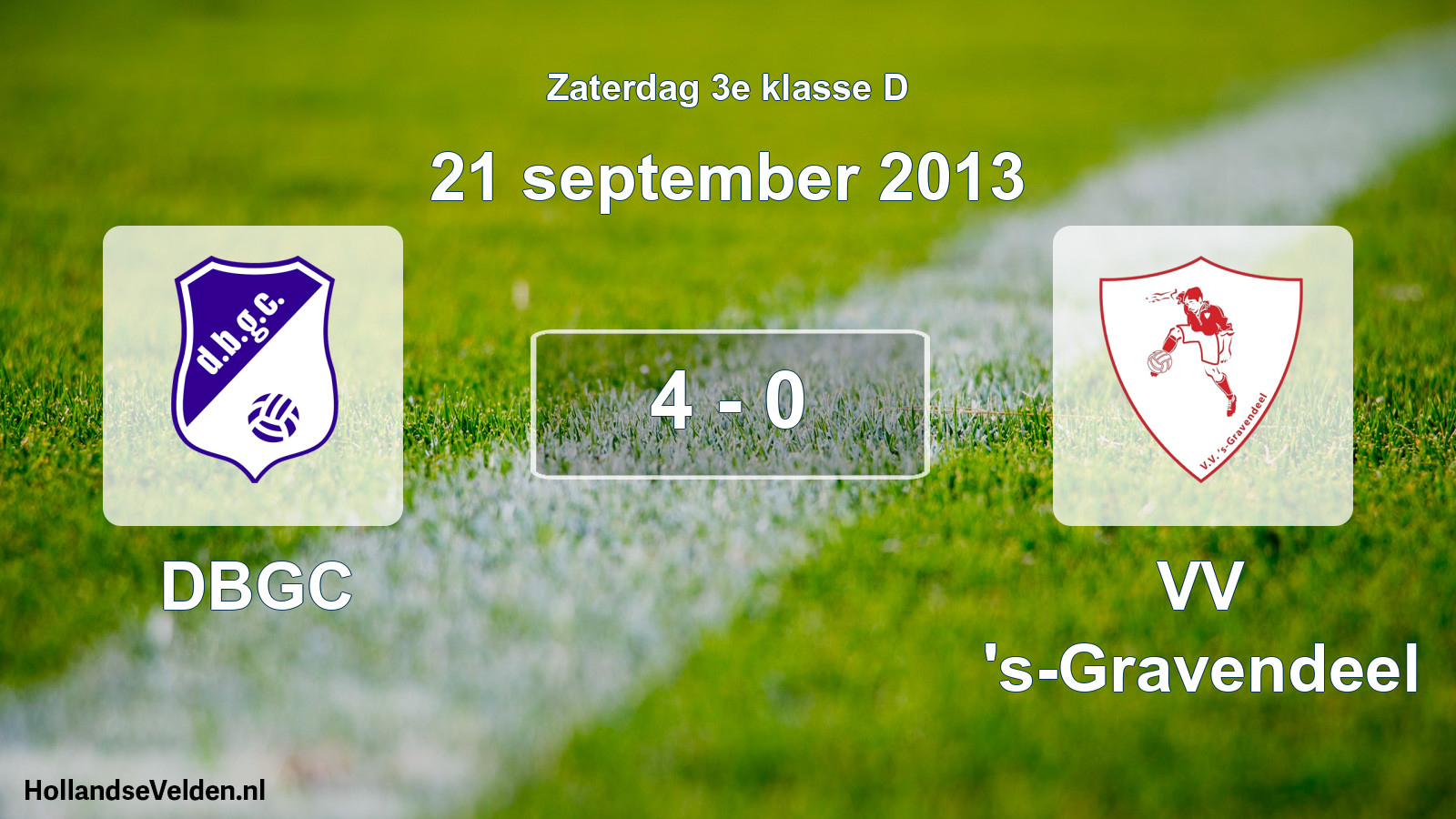 Total number of matches played: DBGC - VV 's-Gravendeel 4 - 0 (21 September 2013)
