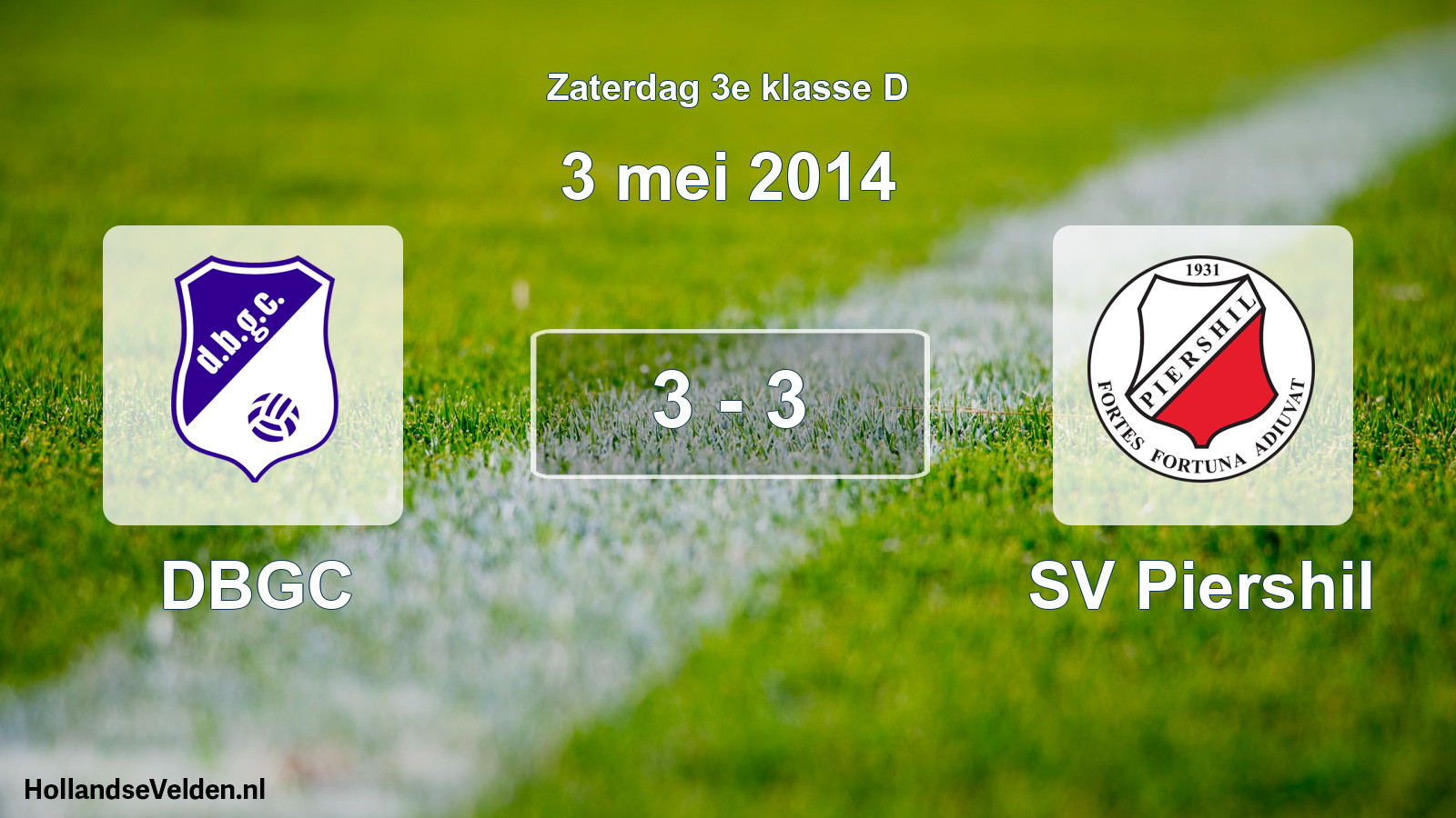 Total number of matches played: DBGC - SV Piershil 3 - 3 (3 May 2014)