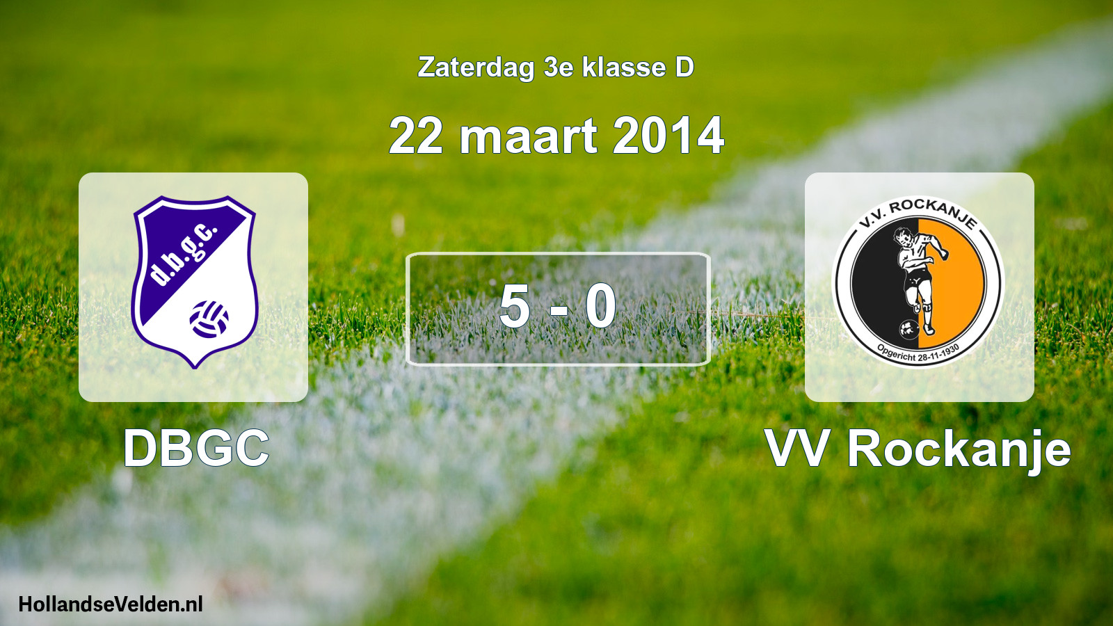 Total number of matches played: DBGC - VV Rockanje 5 - 0 (22 March 2014)