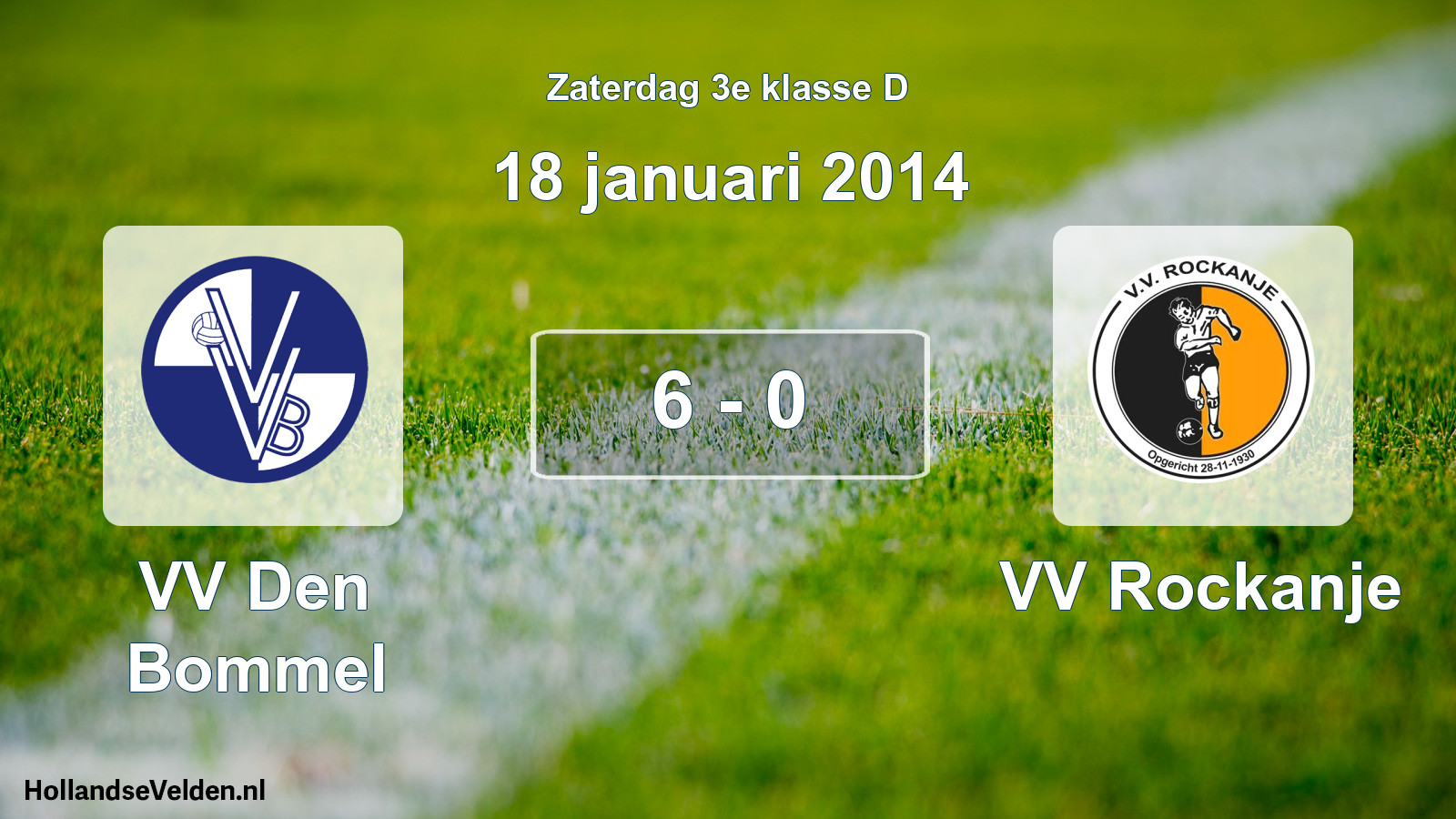 Total number of matches played: VV Den Bommel - VV Rockanje 6 - 0 (18 January 2014)