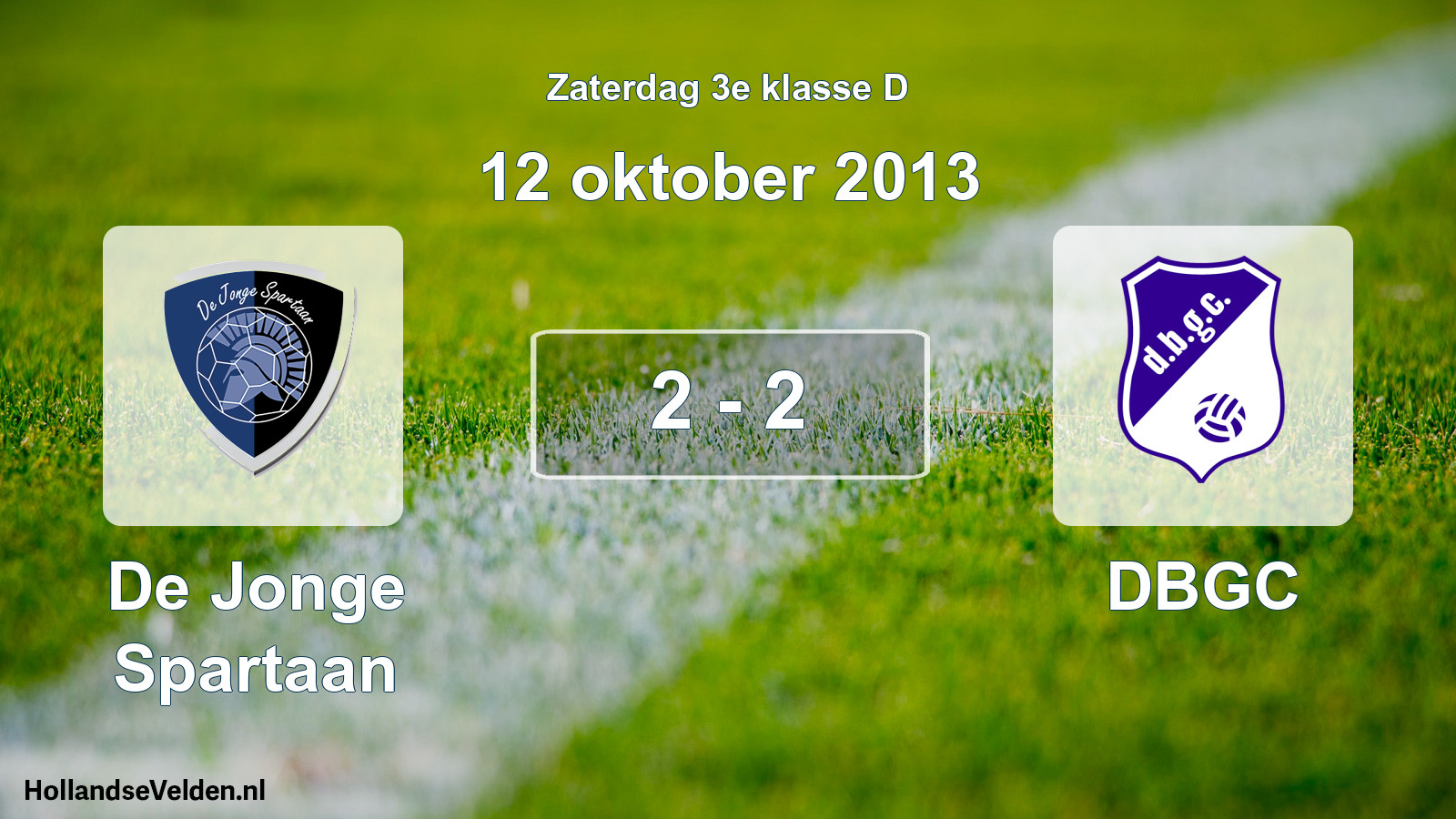 Total number of matches played: De Jonge Spartaan - DBGC 2 - 2 (12 October 2013)