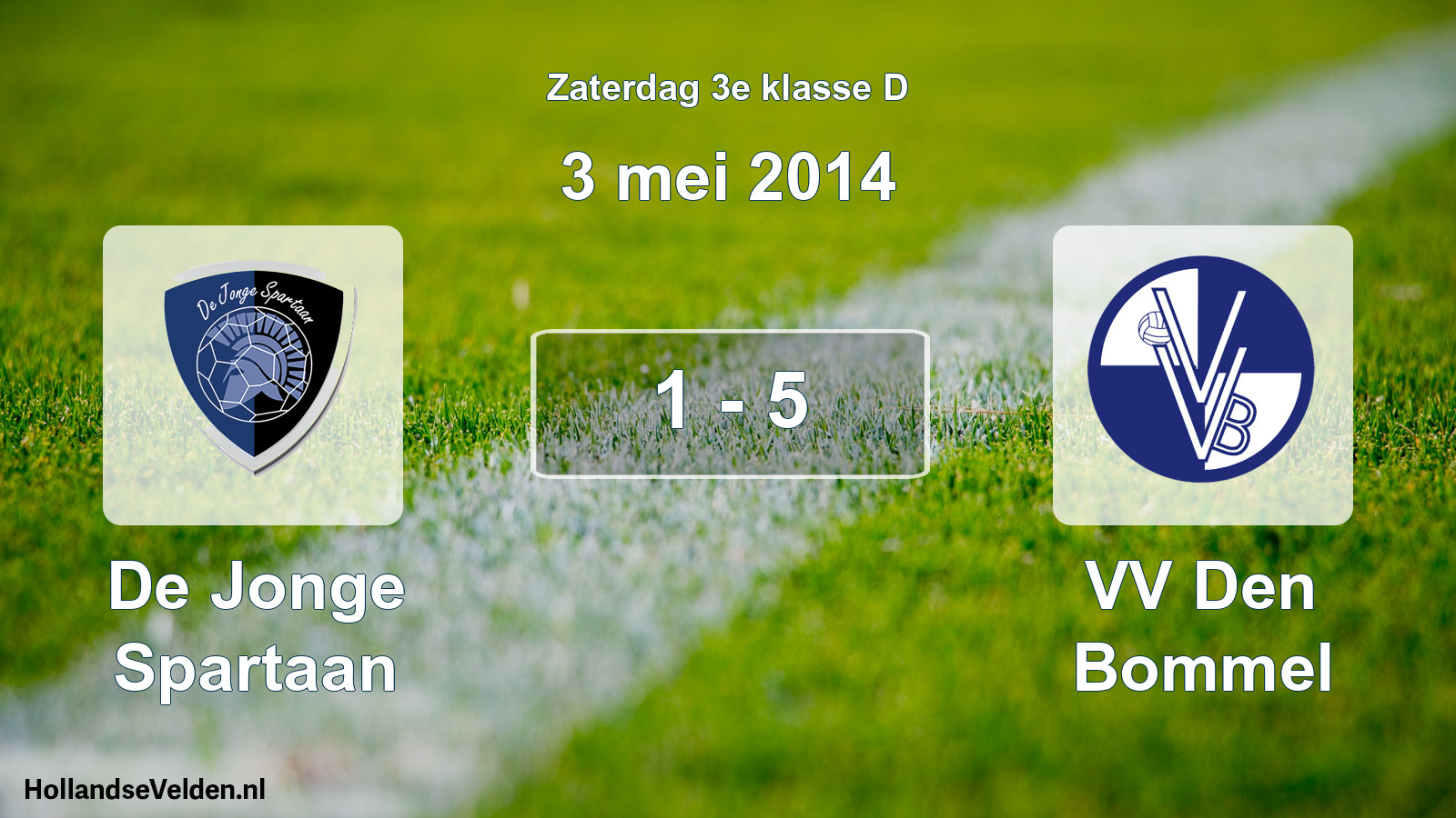 Total number of matches played: De Jonge Spartaan - VV Den Bommel 1 - 5 (3 May 2014)
